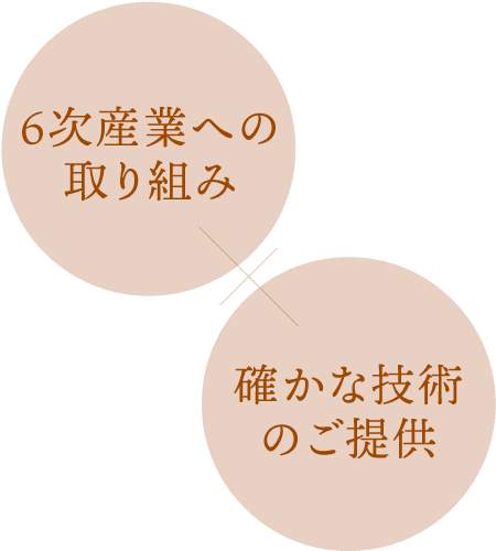 6次産業への取り組みx確かな技術のご提供